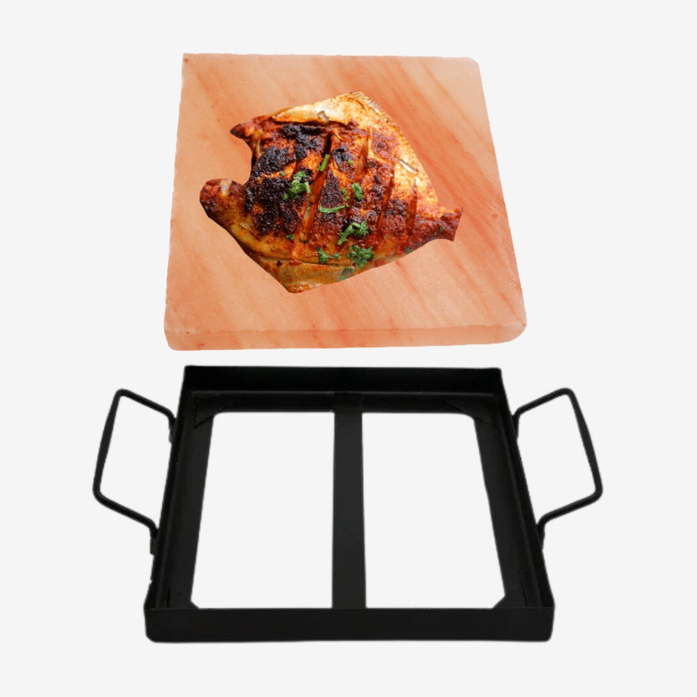 Himalayan salt cooking Plate with tray- ZK Trading