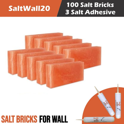 Himalayan salt bricks wall